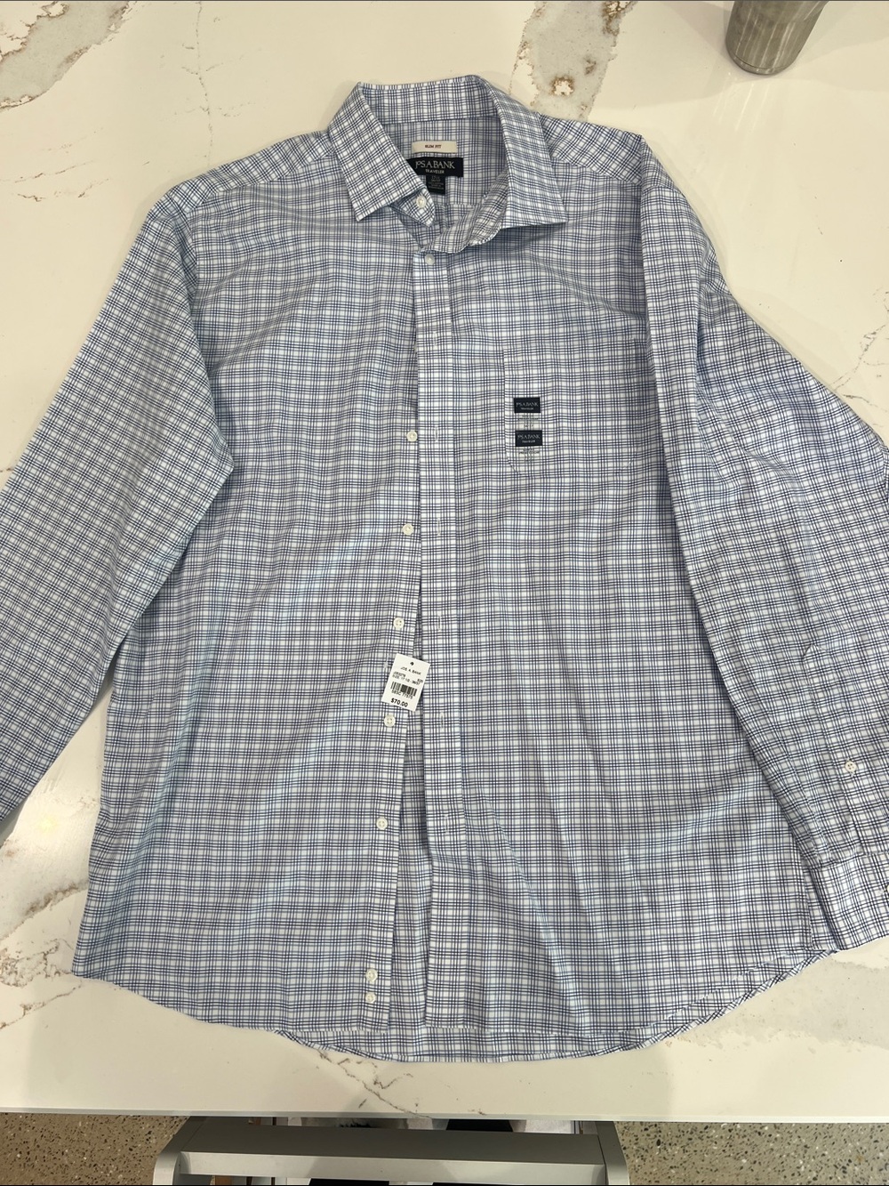 NWT Jos. A. Bank Traveler Slim Fit Spread Collar Dress Shirt size 17 1/2-36/37